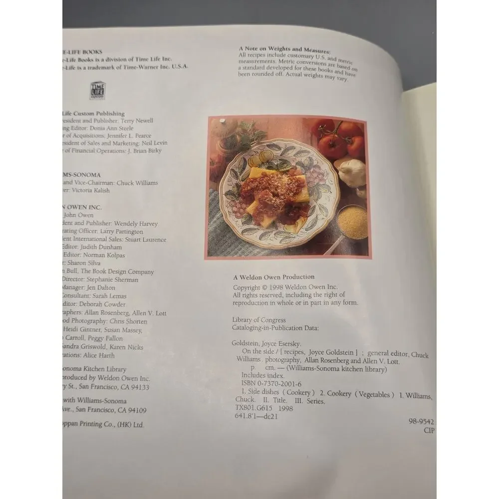 On the Side Williams Sonoma Kitchen Library Cookbook Joyce Goldstein 1999 HC